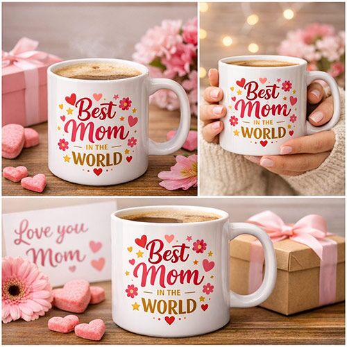Best Mom in the World” coffee mug